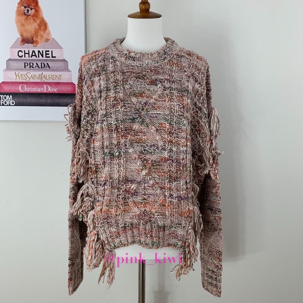 Reduced Joie Meghan Cable Knit Fringe Sweater